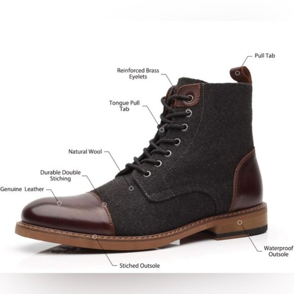 LA MILANO Men\'s‎ STANCE II GENUINE LEATHER UPPER B51712-1 Oxford Boots Size 7
